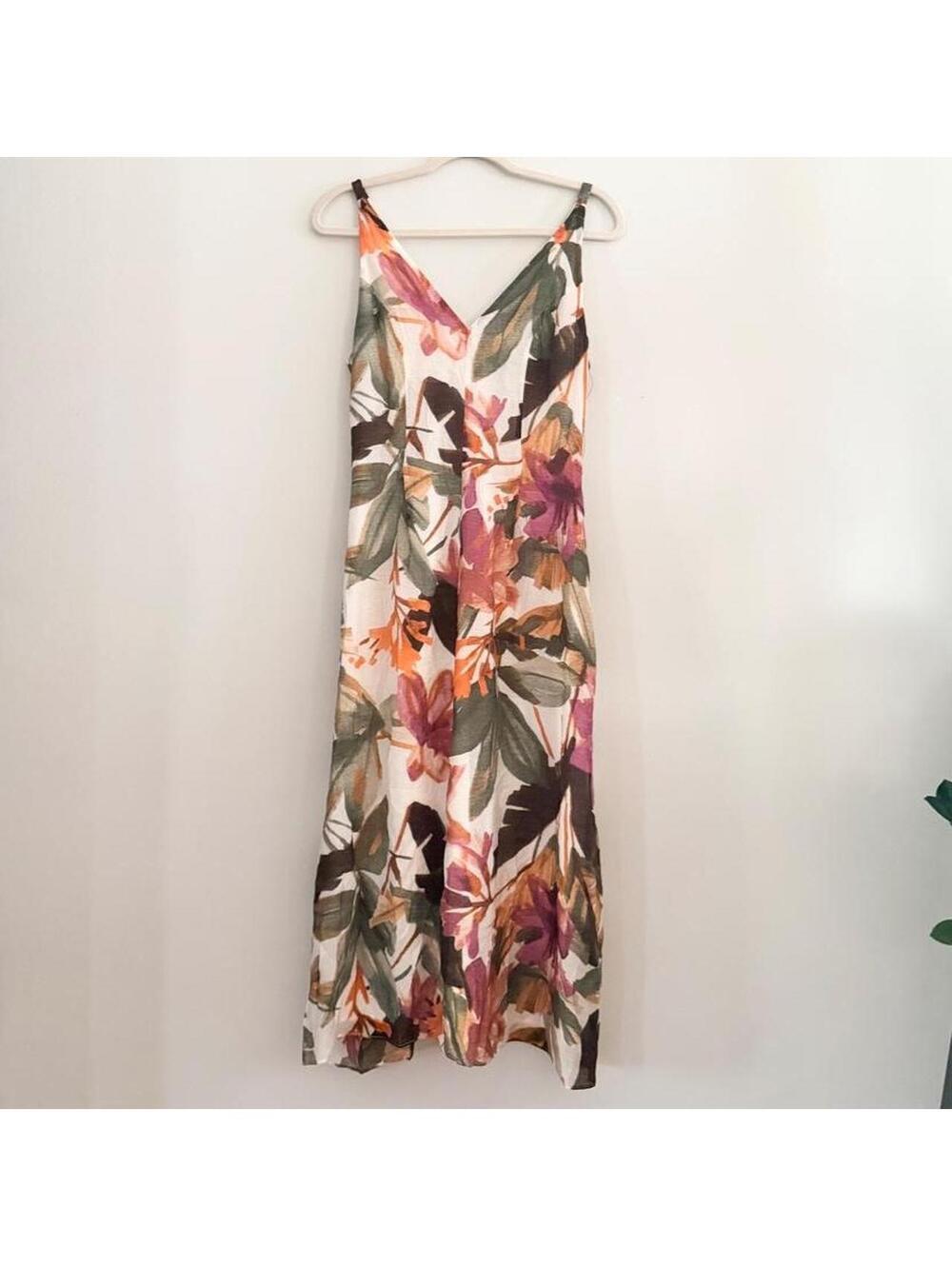 Maggy London Women's Printed Voile Sleeveless A-Line Midi Dress